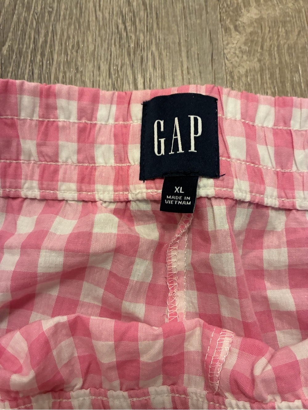 New GAP Poplin Pink Gingham Cotton Pajama Pants XL - Picture 6 of 12